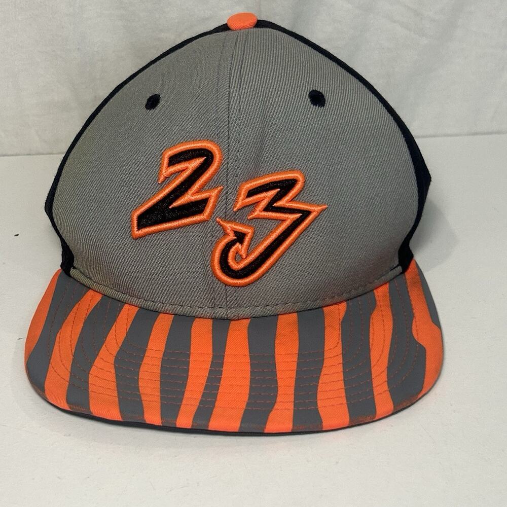 Air Jordan 23 Hat Cap Neon Orange Gray Jumpman Snapback Cap Rare